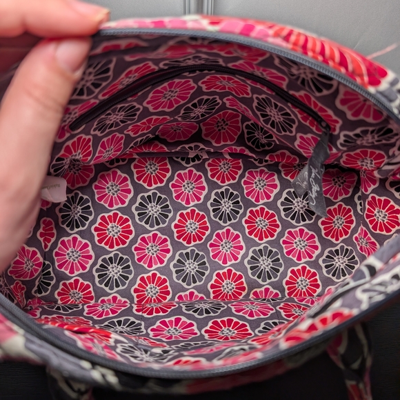 Vera Bradley Pink and Gray Floral Shoulder Bag - Picture 4 of 5